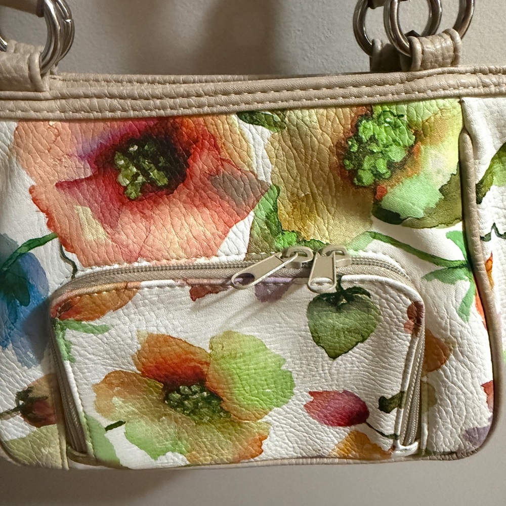Floral‎ Koltov Women's Bag with Beige Accents